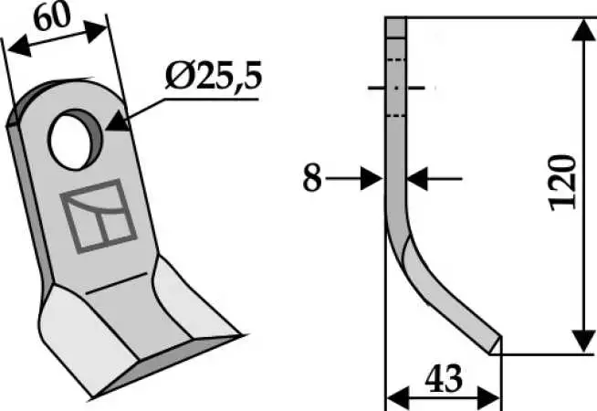 Y-Messer 120x60mm